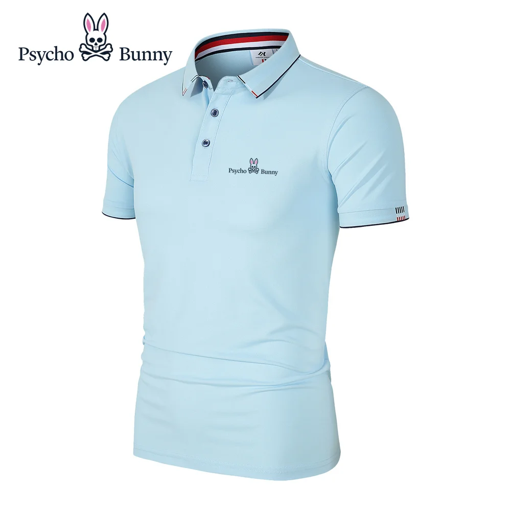 Summer Men's and Women's Golf Jersey New Fashion and Comfortable Quick Drying Clothes Casual Psycho Bunny Breathable Polo Shirt