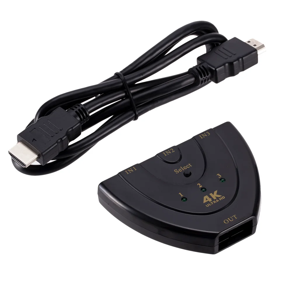 LccKaa 3 порта HDMI-совместимый переключатель 4K HD 3 в 1 сплиттер переключатель портов s 3D для ноутбука ТВ приставки PS3 PS4 DVD HD TV Xbox ПК (art.: 3920bdcaf7601) - 3920bdcaf7601