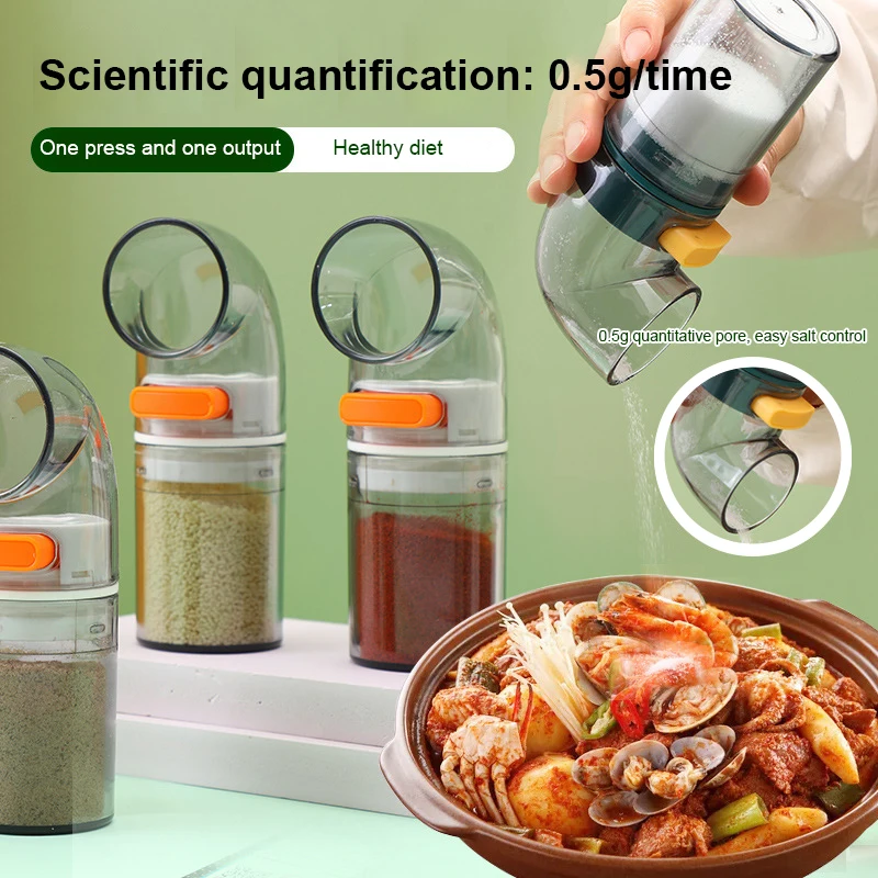 

0.5g Metering Sugar Bottle Spice Pepper High Quality Salt Tank Push Type Salt Dispenser Wholesale Kitchen Accessories Upgrade