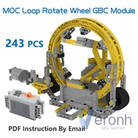 rotate wheel gbc loop module moc building blocks ball contraption with pf electric high tech bricks creative assembly kid toys