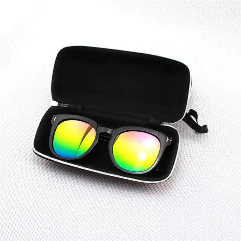 

New Leather Multicolor Rectangular Leather Eyewear Case Leather Personalized Sunglasses Zipper Box Eva Antique Storage Box
