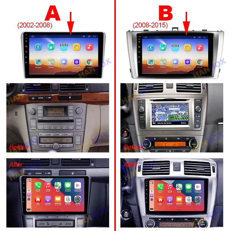 Автомагнитола 2DIN 9 дюймов Android для Toyota Avensis T25 T27 2002 2003 2004 2005-2015 GPS-навигация