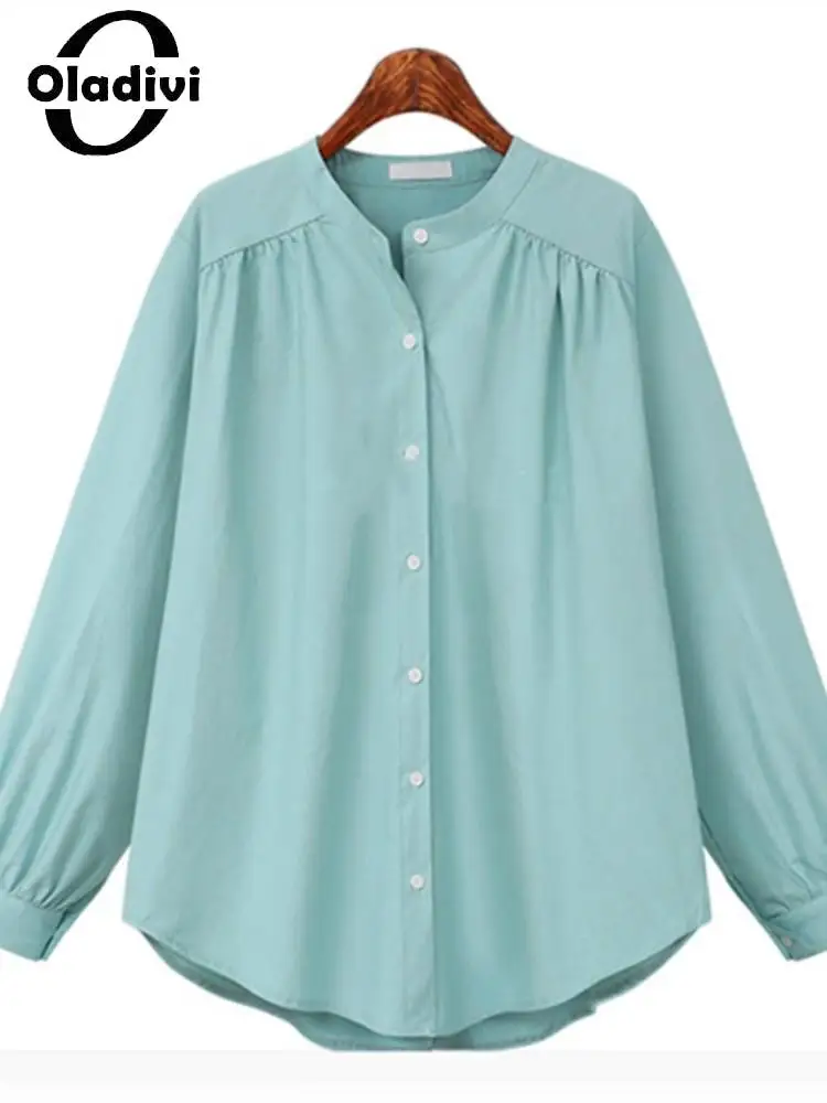 

Oladivi XL-5XL Long Sleeve Official Shirts for Women Large Size Fashion Ladies Formal Blouses 2022 Spring Autumn Top Blusas 835