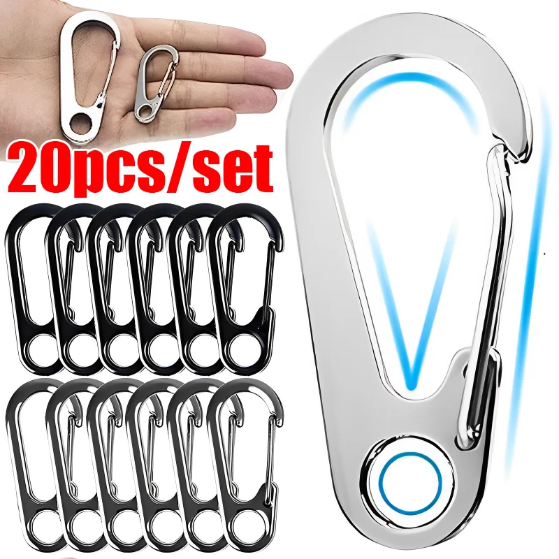 

5/10/20pcs Lobster Clasp Buckle Keychian Mini Carabiners Outdoor Hiking Buckles Alloy Spring Snap Hooks Keychains Tool Clips