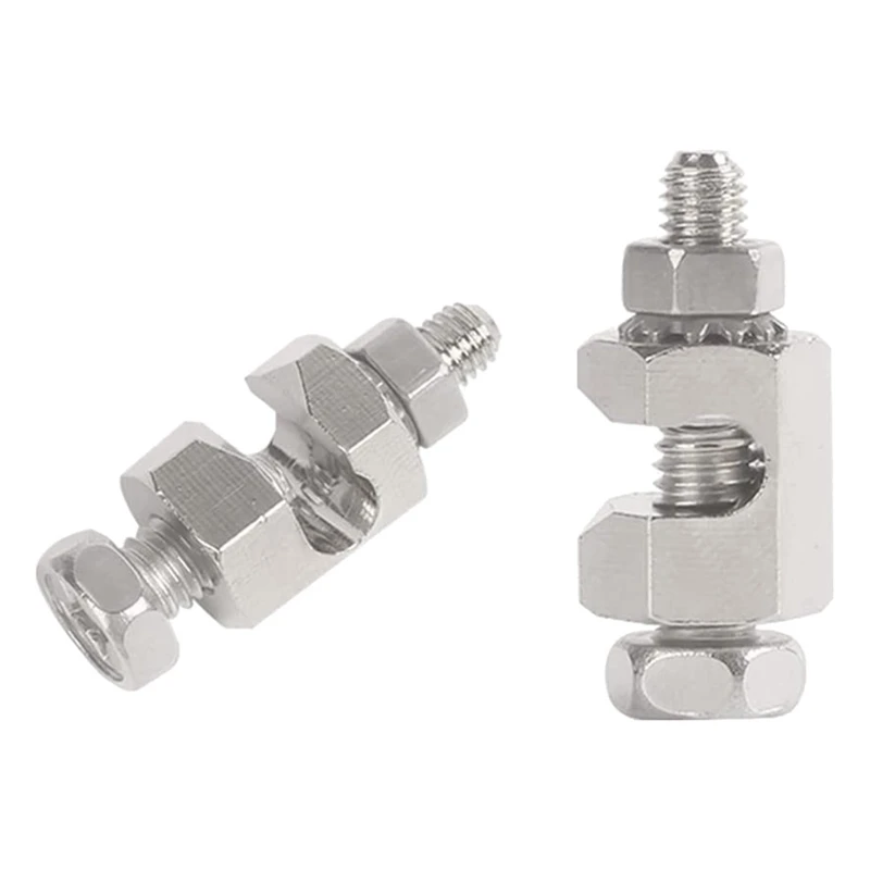 

2 Pcs Copper Ground Clips Solar Panel Ground Lug Cable Clips For Making Ground Connections To 6 AWG And 8 AWG Bare Wire