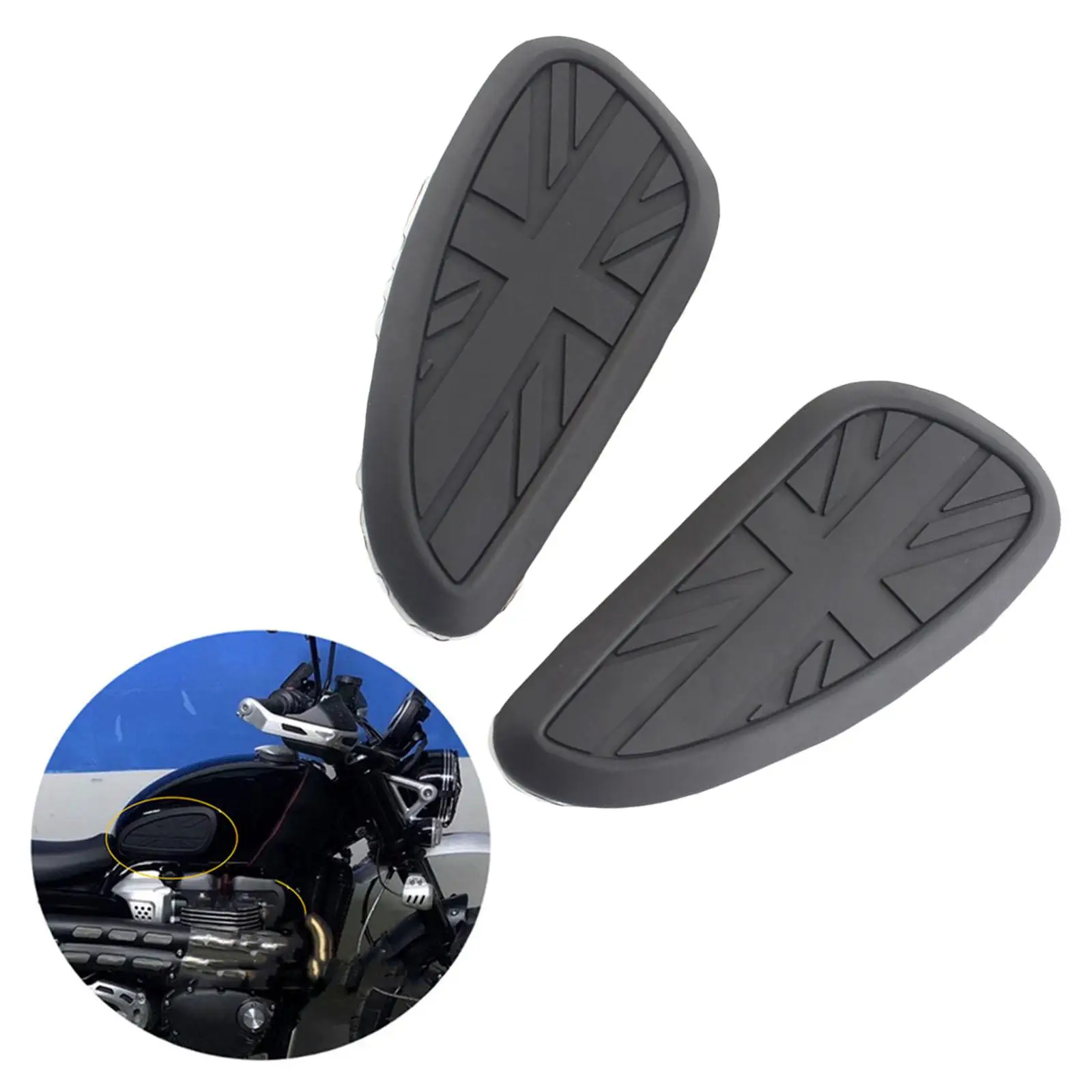 

2 Pieces Motorcycle Gas Tank , Anti SlipTraction Pad Stickers Side Decals for Motorbike Easy to Install Durable