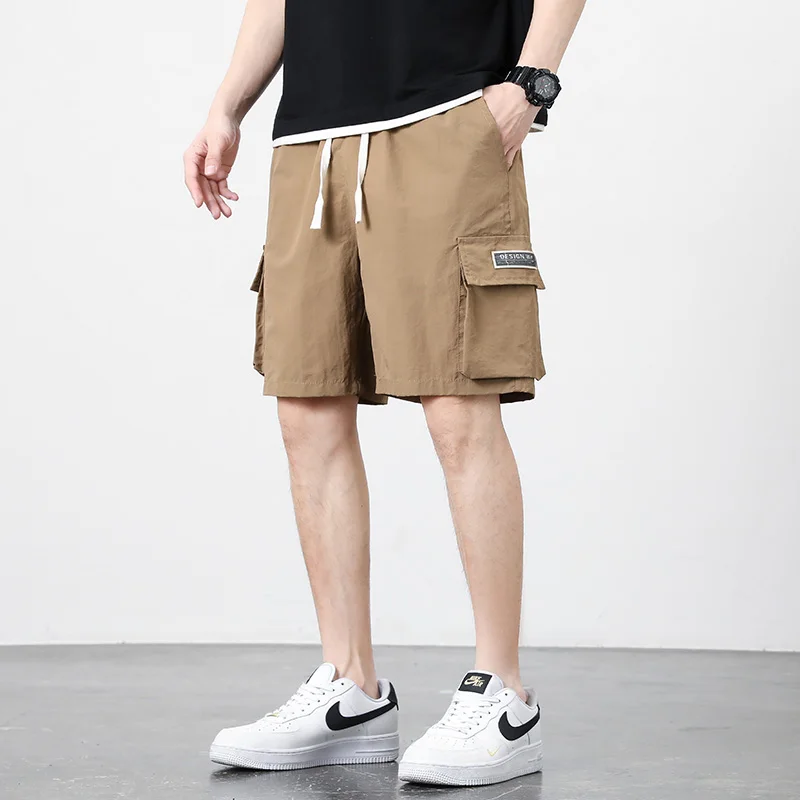 Men Cargo Shorts Fashion Streetwear Retro Handsome Big Pockets Dynamic Youngster Baggy Waterproof Summer Short Pants Size M-8XL