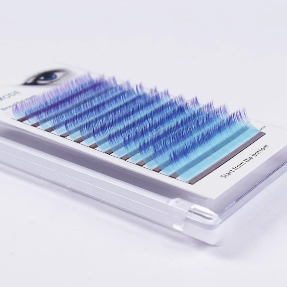 

Brand new C/D curl 0.07/0.1mm 8-13mm false lashes purple+blue eyelash individual colored lashes Faux eyelash extensions
