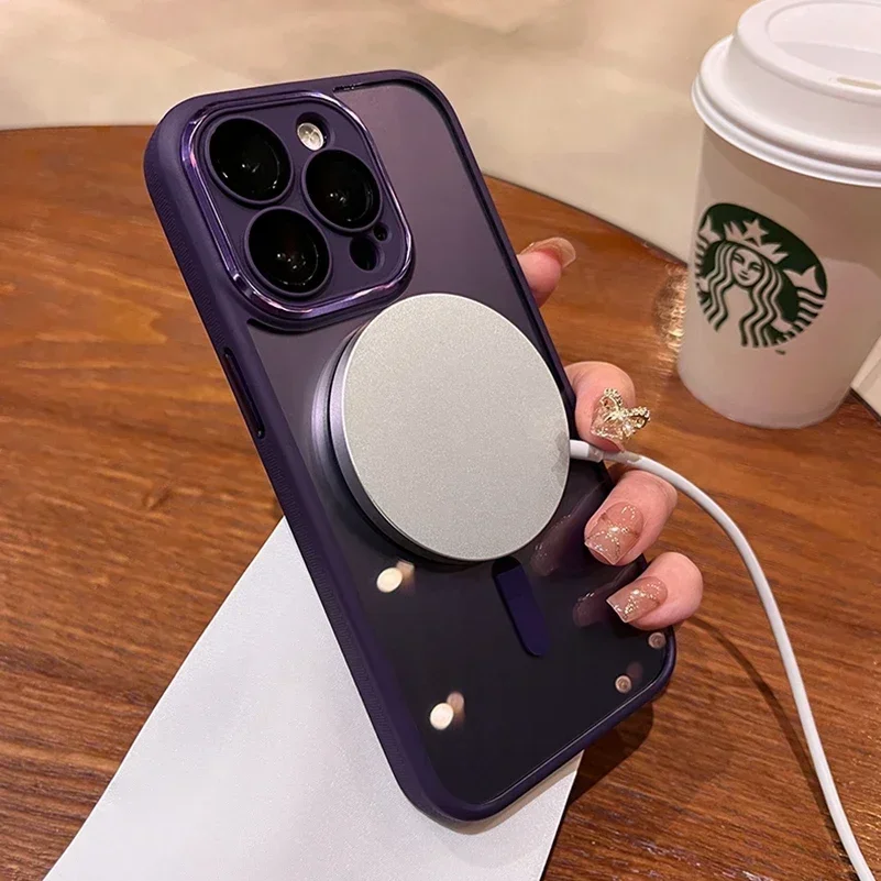 Оригинальный титановый серый чехол для iPhone 15 Pro Max Magsafe чехлы 12 13 14 14Pro Plus защита