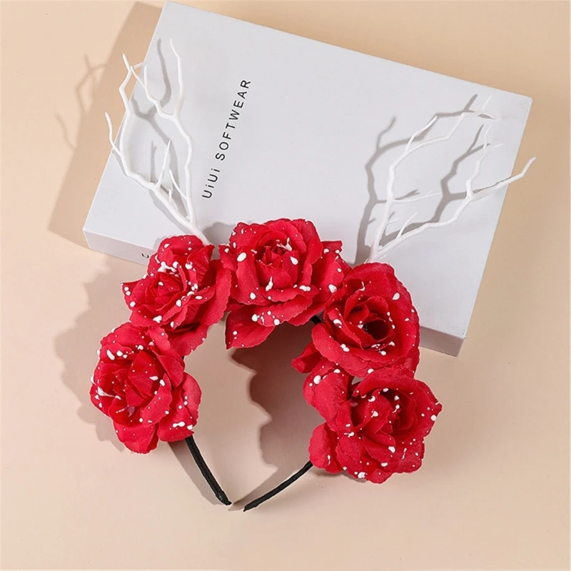 

Day Of The Dead Headband Skull Headband Rose Hairband Halloween Tiaras