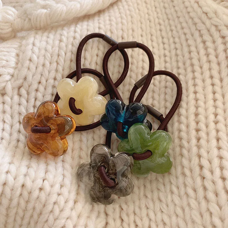 

2023 New Simplicity Fashion Small Flower Shape Cute Hair Accessories Bands For Women Girls Kids Ties Head Rope Elastic Durable