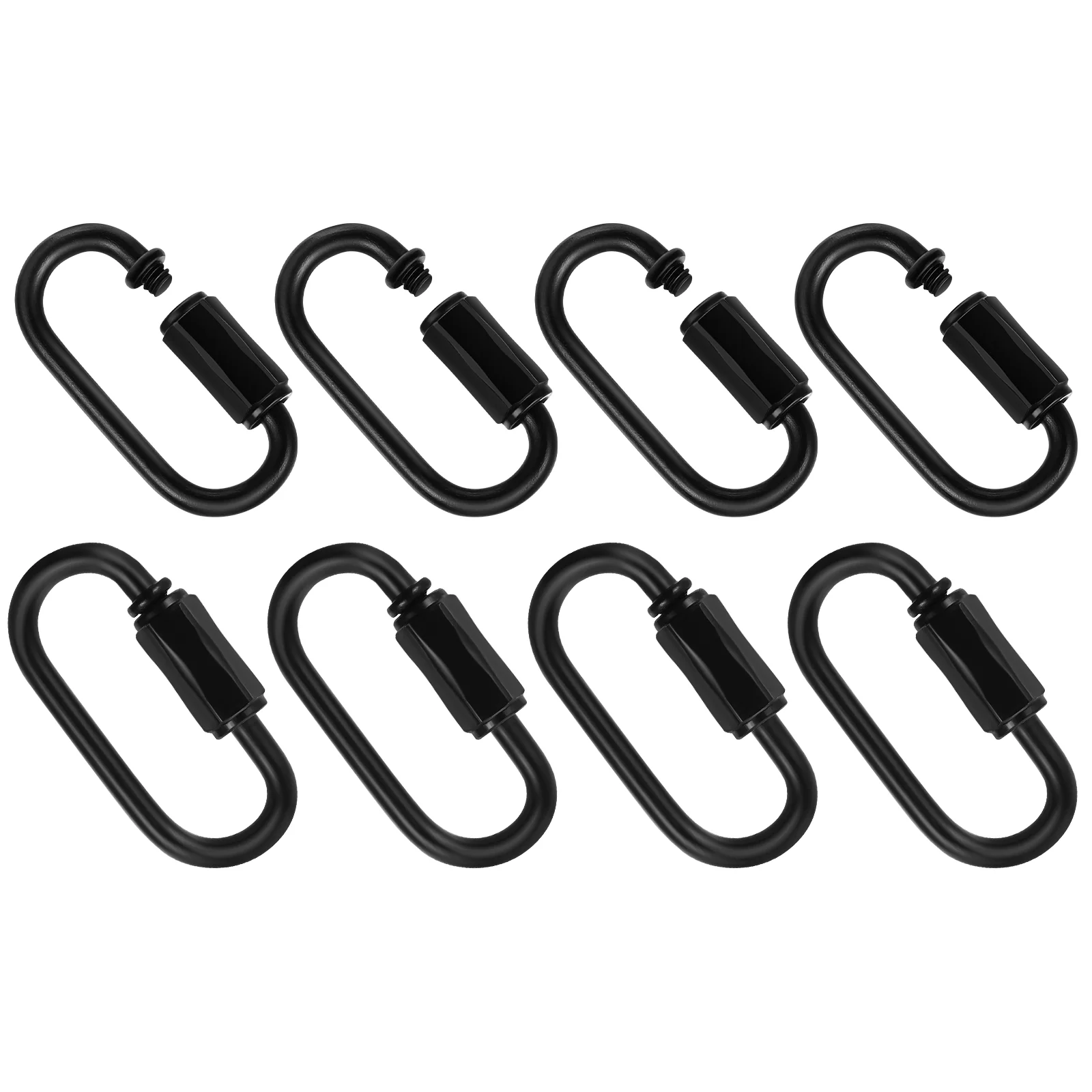 

8pcs Chain Links Stainless Steel Heavy Duty Carabiner Clips Climbing Camping Locking Carabiners