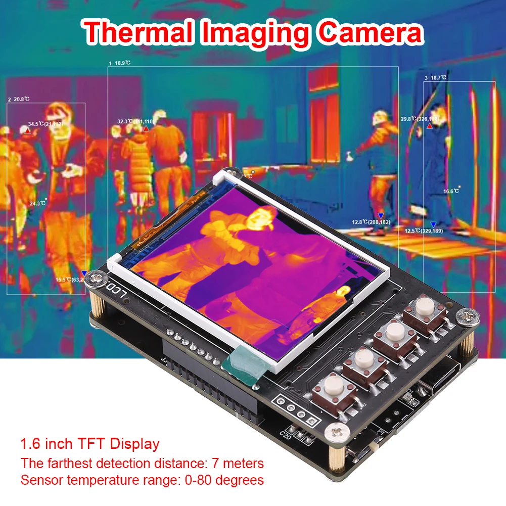 Digital Infrared Thermal Imaging Camera Infrared Imager 1.6 Inch LCD TFT Display Screen HandleThermal Imager Temperature Sensor