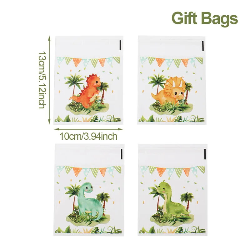 

Пластиковые подарочные пакеты с динозавром, 50/100 шт.