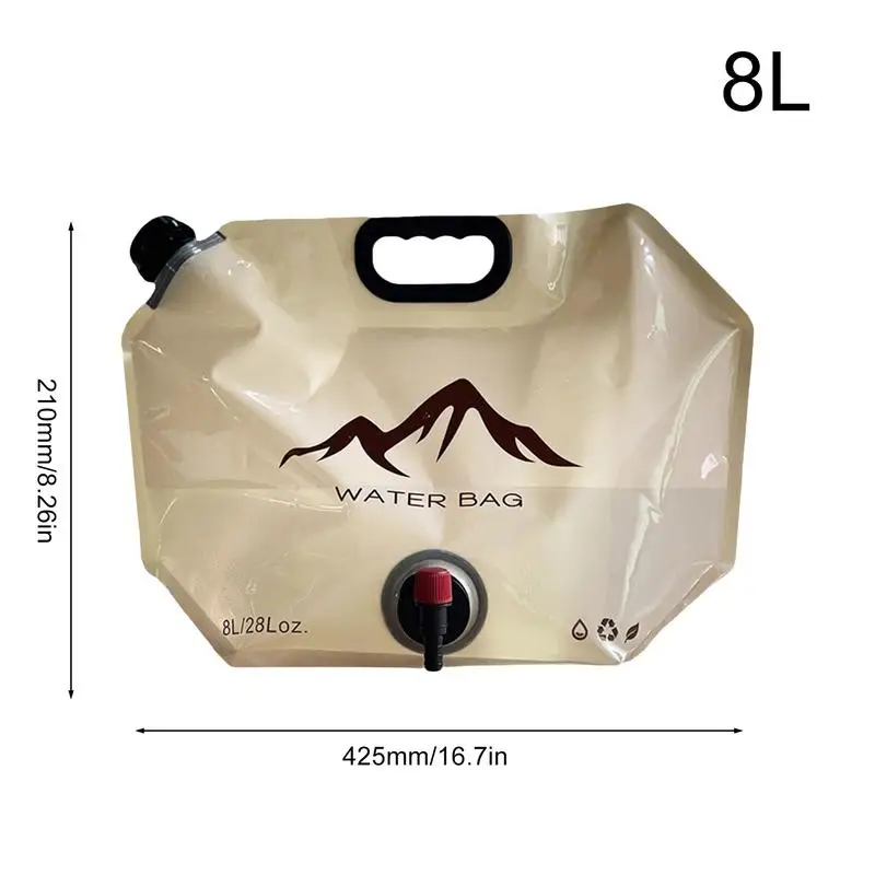 Портативный Складной Контейнер Для Воды 8 Л С Краном Кемпинга И Пешего Туризма —