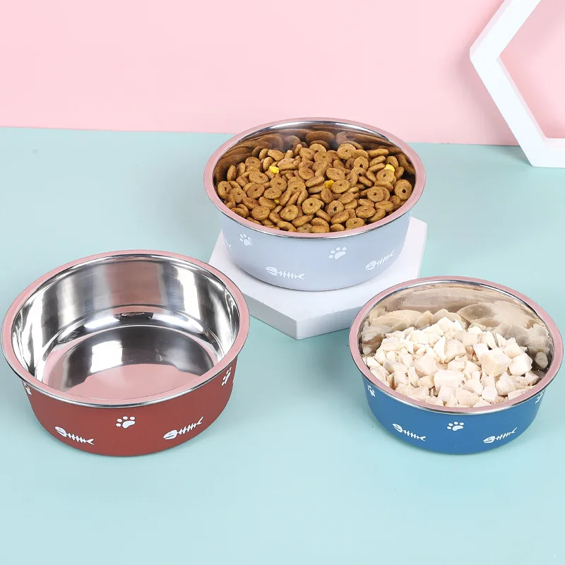 

Non-slip Dog Bowls For Small Medium Large Dog Cat Feeder Bowls And Drinkers Stainless Steel Pet Feeders Pets Dogs Accessories