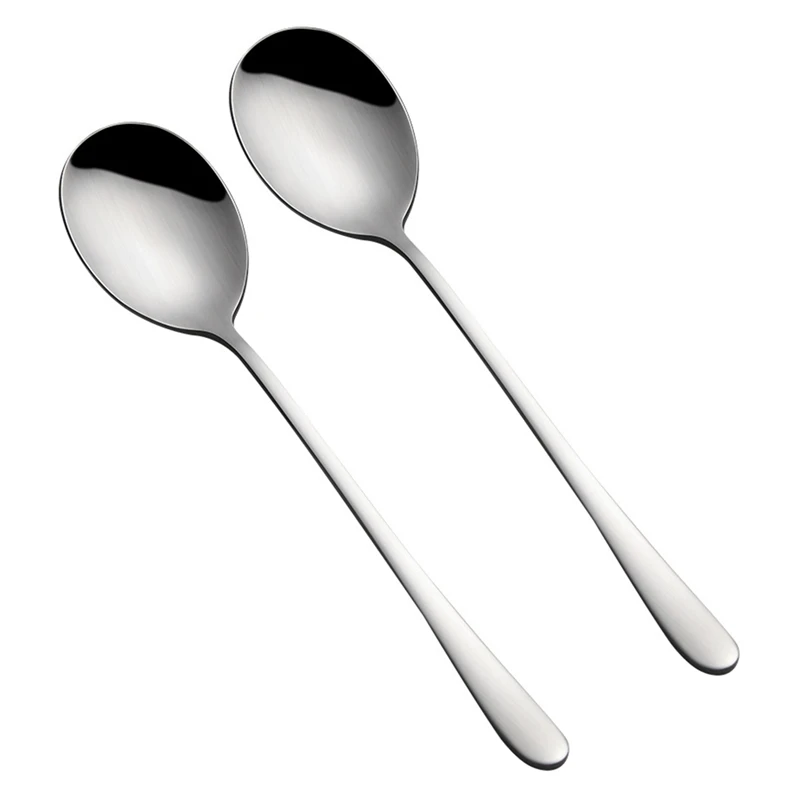 

Горячая Распродажа! 2 шт., столовая ложка из нержавеющей стали с длинной ручкой