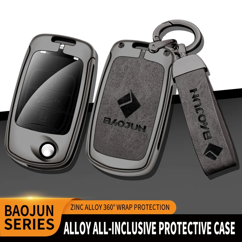 

Brand New Zinc Alloy+Leather+TPU Car Remote Key Bag For Baojun 730 510 530 560 310W 360 630 610 E100 E200 Accessories