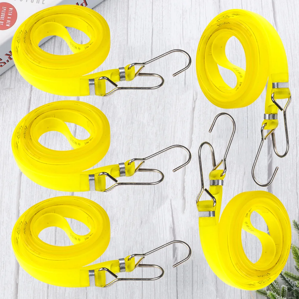 

5PCS Elastic Luggage Rope 7 Holes Luggage Lashing Strap Transparent Luggage Belt for Outdoor Home