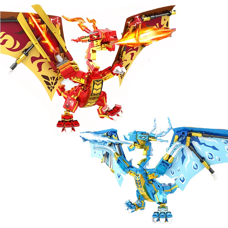 

Ninja Ocean Dragon Fire Dragon Attack Kai Figure Building Blocks Kit Bricks Model Kids Toys for Children Gift