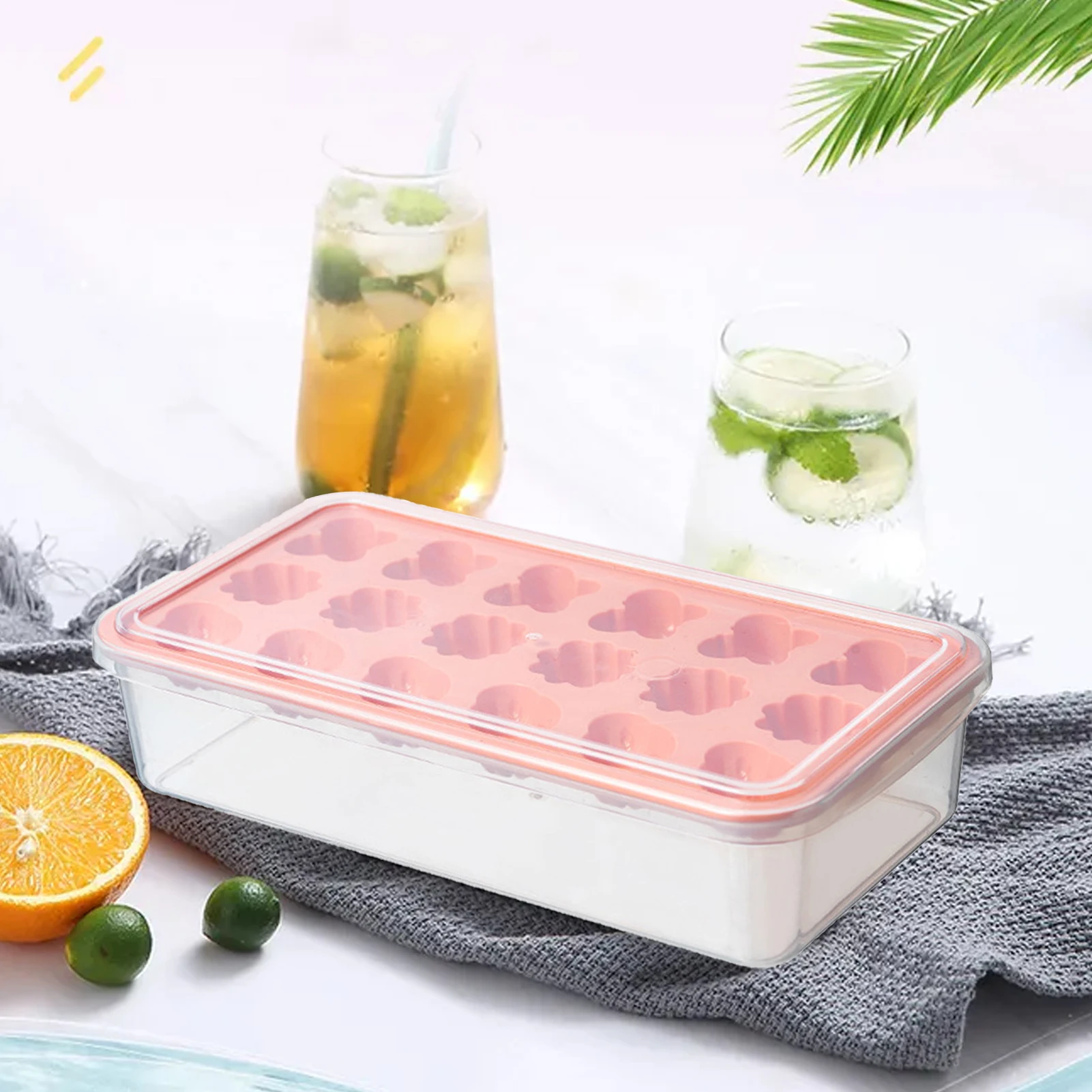 

Ice Cube Tray 18 Cells Irregular Ice Cube Molds 18 Cells Easy Release Ice Ball Mold With Lids Flexible Flower Shaped Ice Molds