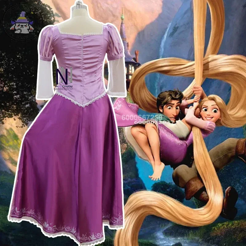 Anime Tangled Rapunzel Cosplay Costume Adult Kid Carnival Uniform Wig Halloween Costumes For Women and Girls