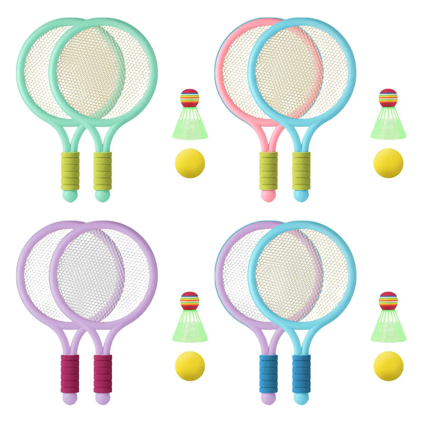 

Children's Badminton Tennis Racket Parent Child Interactive Toys Double Sports for Starter Players Backyard Sport Game Toddler