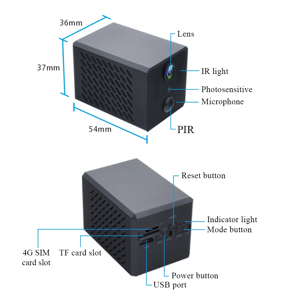 Камера видеонаблюдения WD82 Mini инфракрасная камера 4G с функцией ночного видения