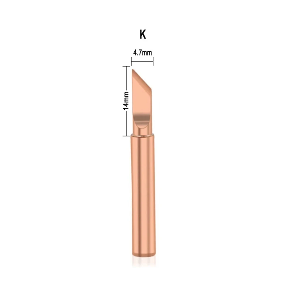 

10Pcs Pure Copper Soldering Iron Tip 900M-T-K Welding Electric Iron For 936, 937, 938, 969, 8586, 852D Soldering Stations
