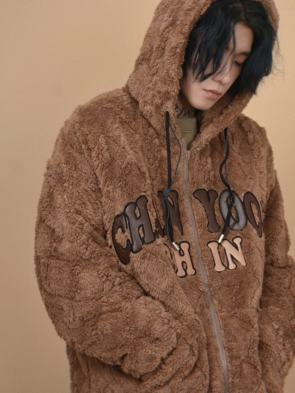 MZ Американская винтажная верхняя одежда с плюшевой вышивкой ягненка мужская