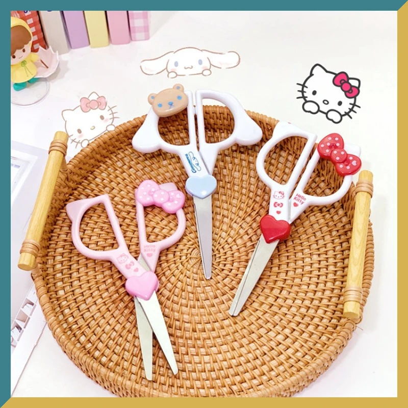 

Kawaii Sanrio, Hello Kitty My Melody Kuromi, ножницы, резак для бумаги, нержавеющая сталь, девушка, Сердце, изящные Мультяшные канцелярские принадлежности