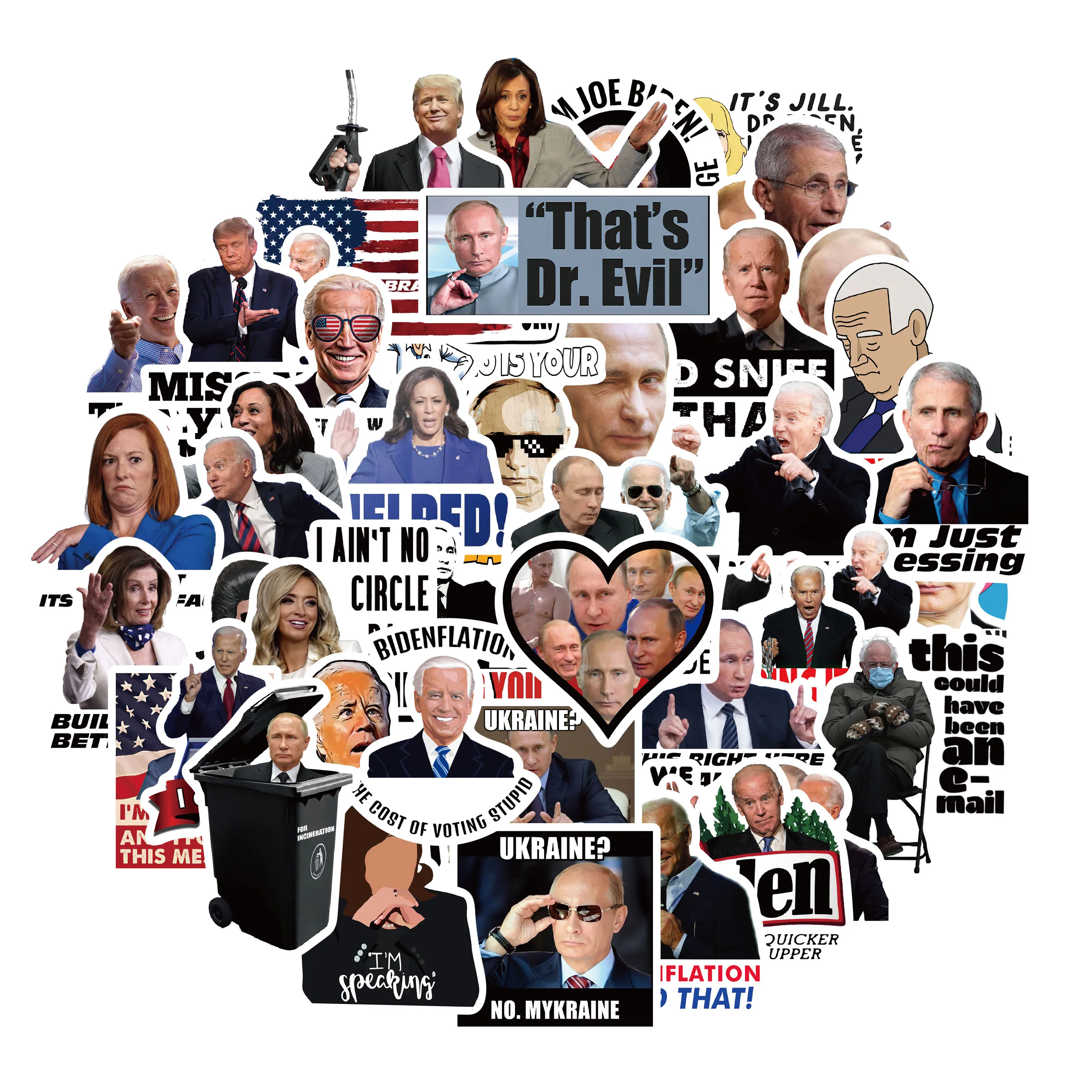 

10/50pcs Putin Stickers Let's Go Brandon Biden Funny Sticker -I Did That Stickers For DIY Luggage Skateboard Motorcycle Stickers