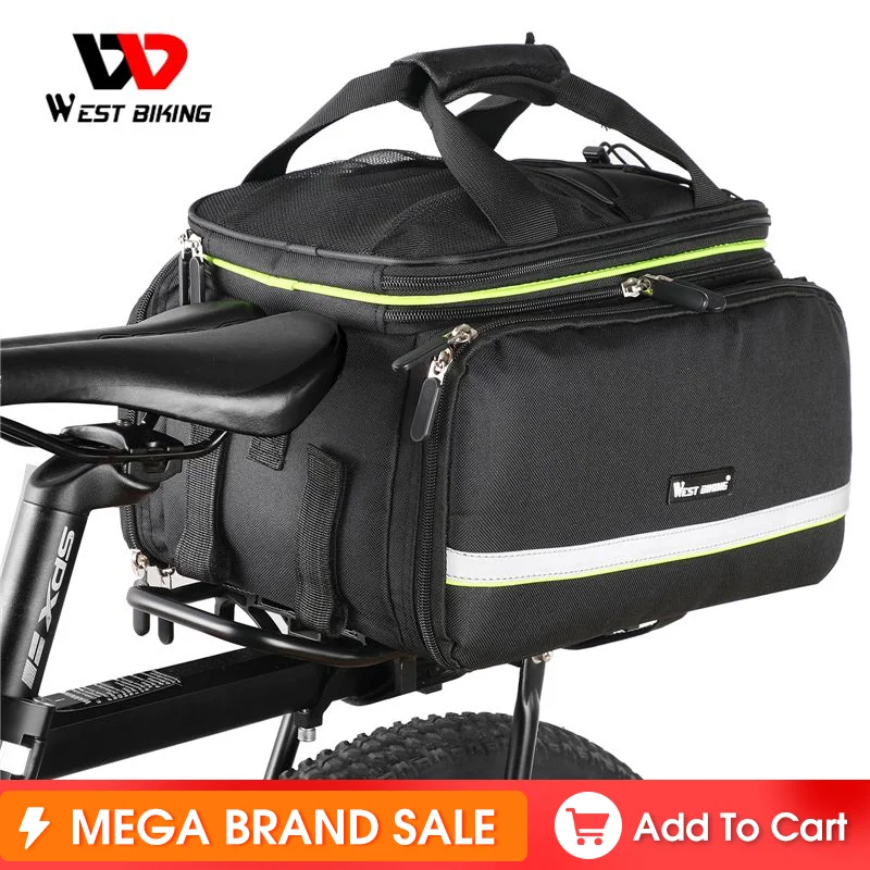 WEST BIKING Bike Carrier Bag Waterproof 20-30L Multifunction