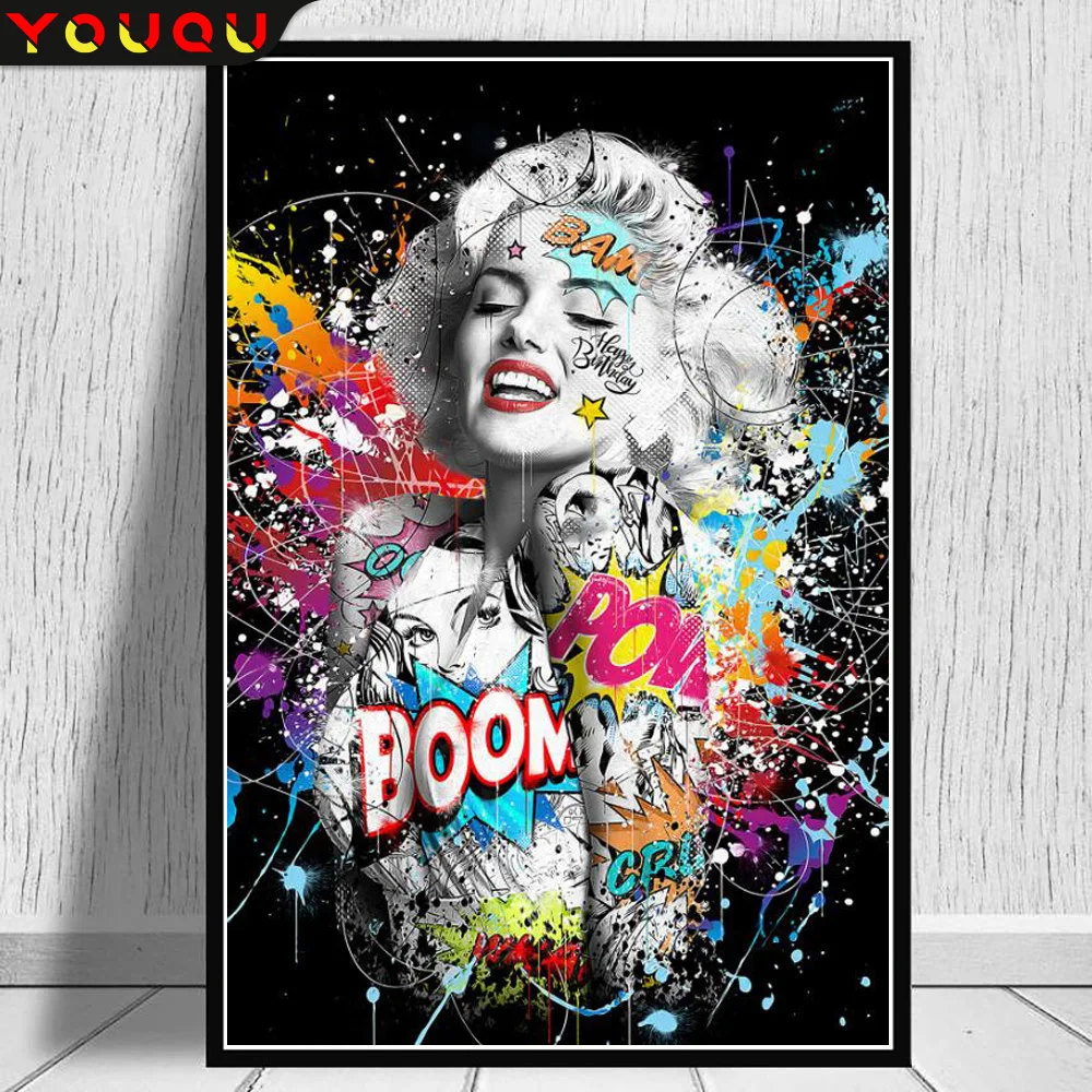 

YOUQU Character 5D DIY Diamond Painting "American Graffiti" Rhinestone Embroidery Mosaic Personalized Layout Home Decoration