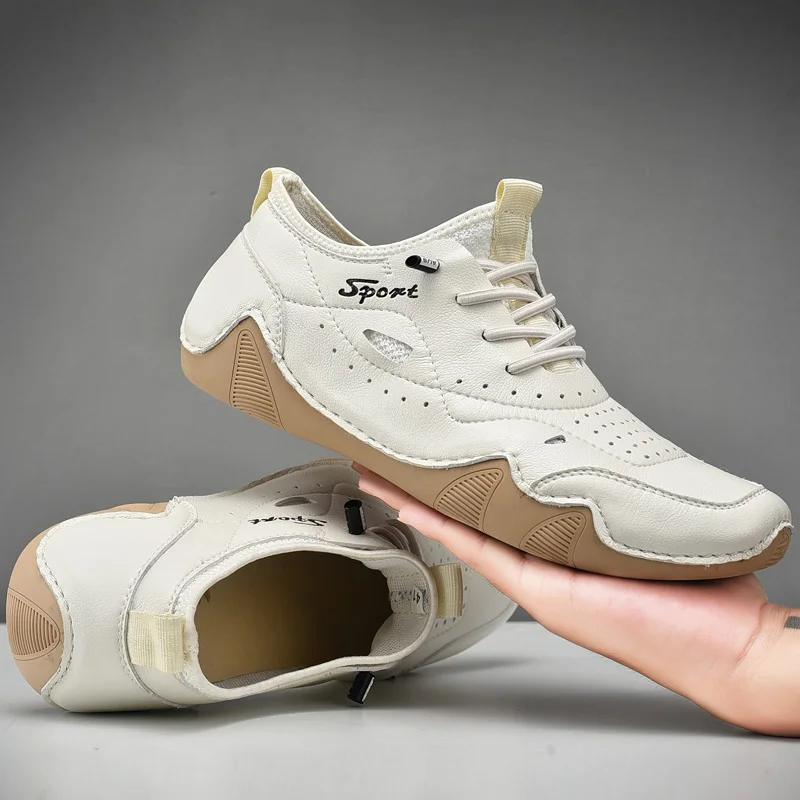 

Men Casual Shoes Fashion Lace-up Solid Sneakers Men Leisure Walking Outdoor Shoes Driving Flats Loafer Male Summer Luxury Loafer