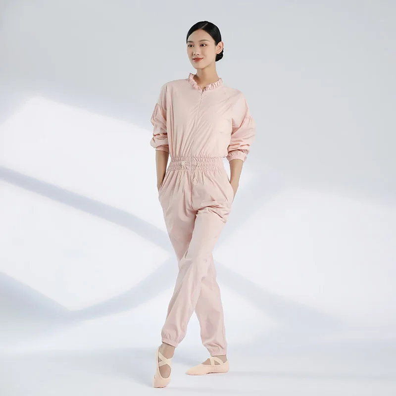 Ballet Warm Up Jumpsuit Ballet Sweat Suit Long Sleeve Women Dance Gymnastic Dancewear Body Suit Pants Sports Gymnastics Trousers