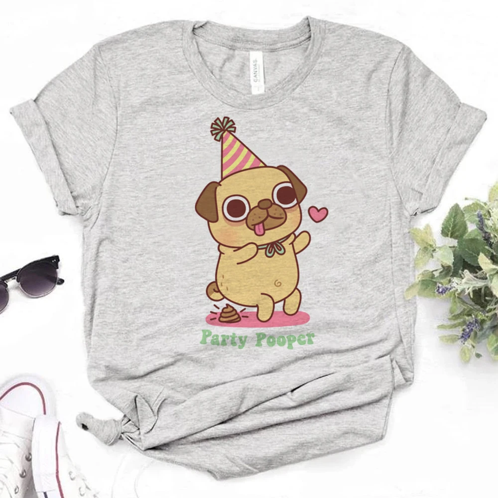 Женская летняя футболка футболки с Мопсом Аниме комиксная одежда