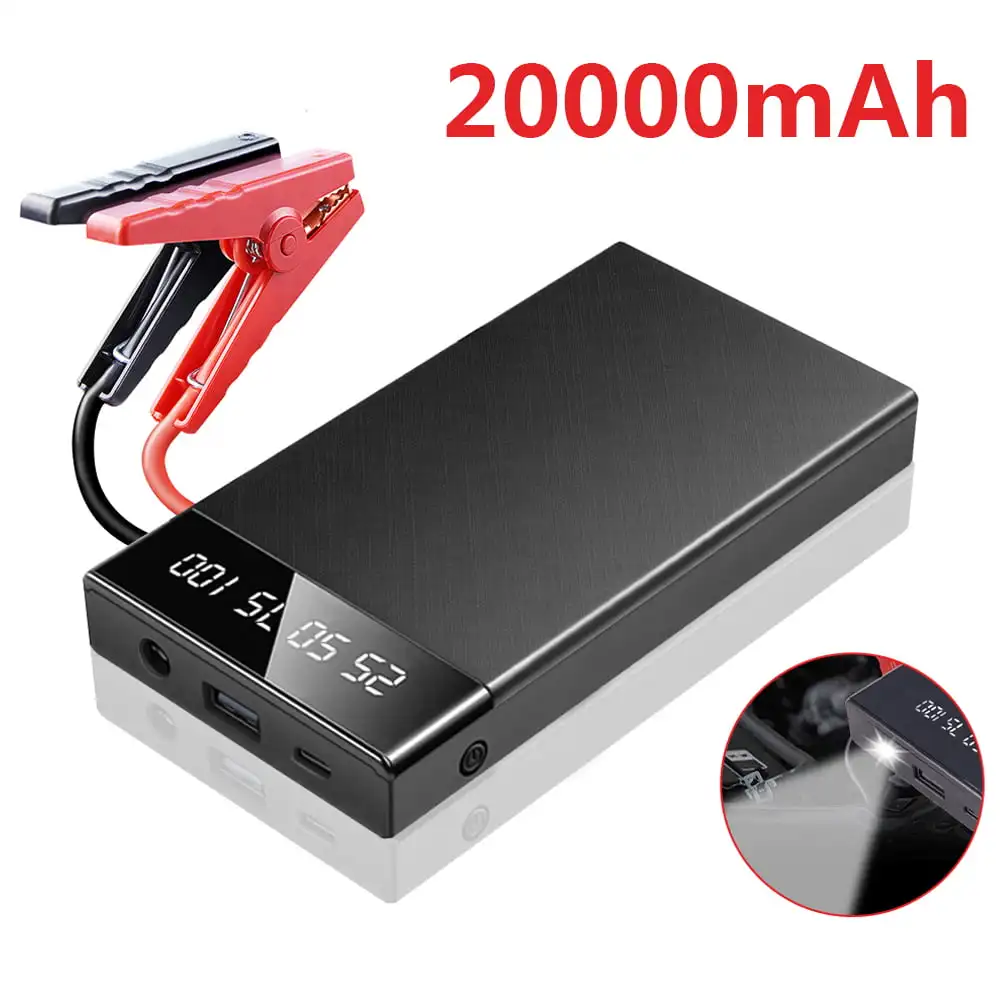 

12V 20000mAh Car Jump Starter Booster Jumper with LCD Screen Portable Engine Emergency Charger Auto Power Bank Battery Charger(U
