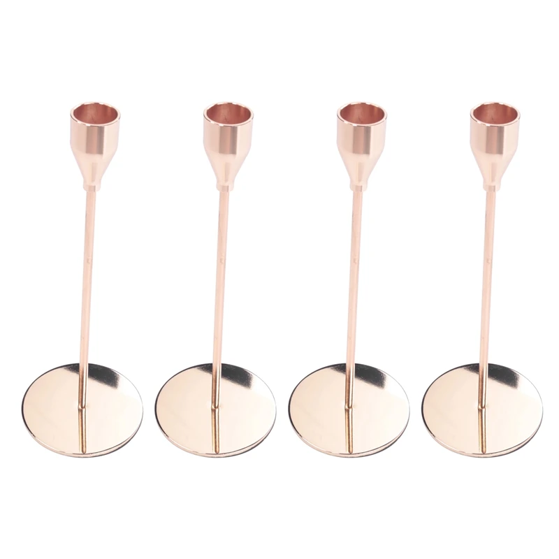 

12Pcs/Set Chinese Style Metal Candle Holders Simple Golden Wedding Decoration Bar Party Living Room Decor Home Decor