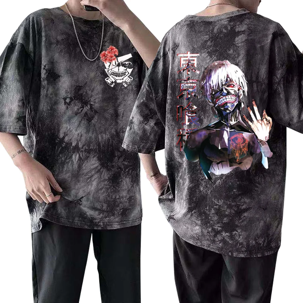 

Tokyo Ghoul T-Shirt Cool Sasaki Haise Kaneki Ken Logo Cosplay Print Tie Dye Summer Street Style T-Shirt
