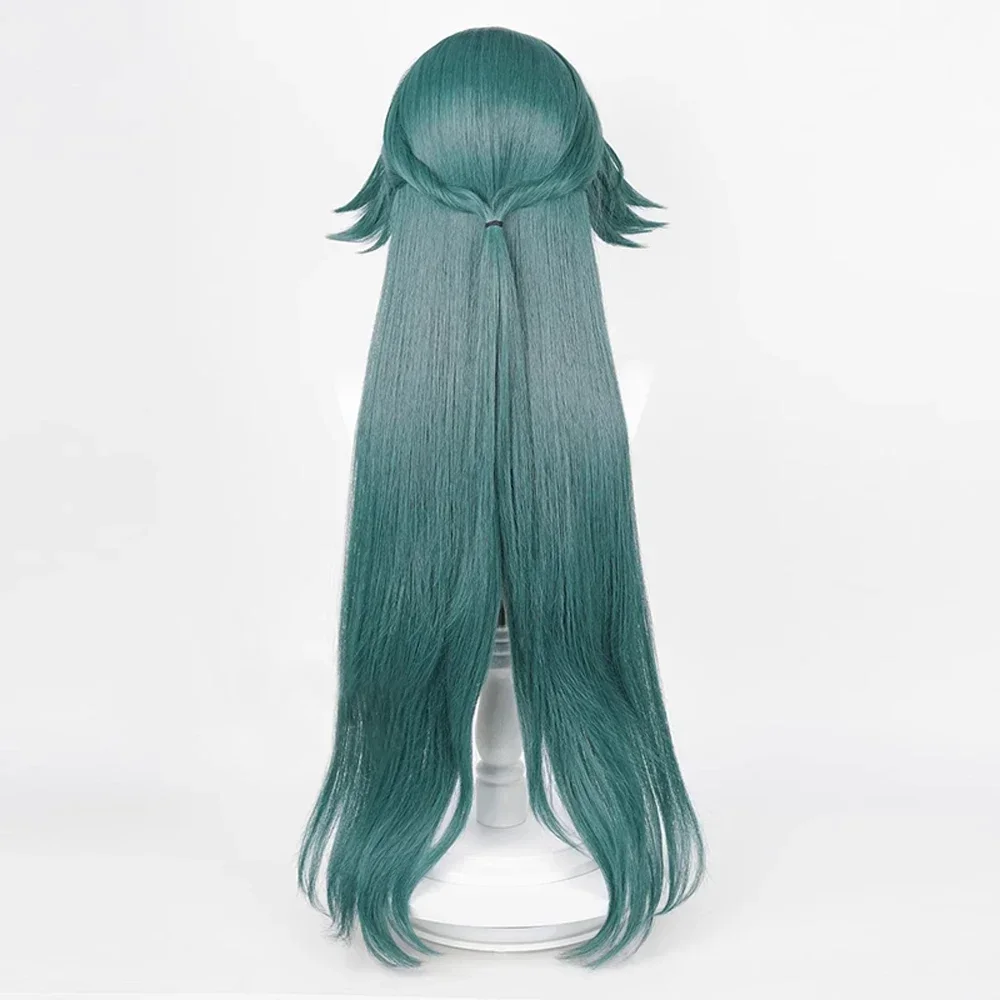 Парики Honkai Star Rail Yukong синтетические длинные прямые темно-зеленые волосы для