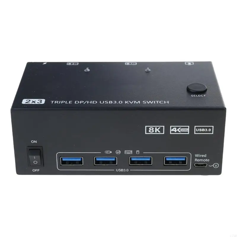 U75B Triples Monitors KVM Switcher 2Displayport HDTV USB3.0 для двойного ПК 3 -экраны