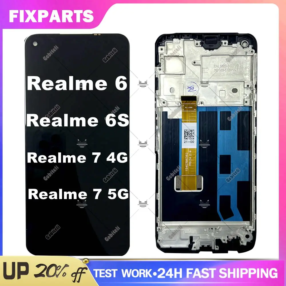 ЖК-дисплей с сенсорной панелью и дигитайзером для Oppo Realme6 RMX2001 realme7 RMX2155, рамка ЖК-дисплея для Oppo Realme 7 5G RMX2111