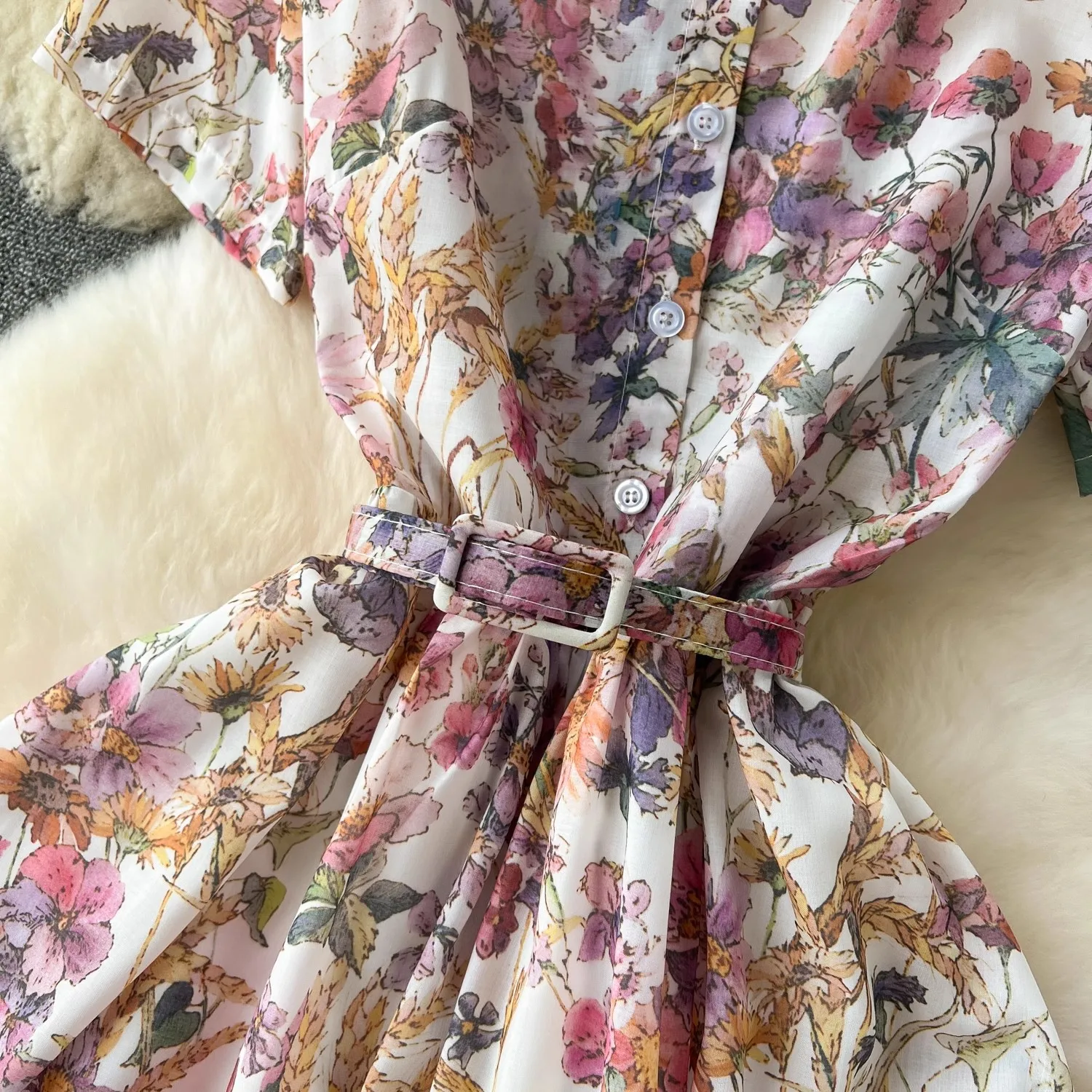 Женское модельное платье с коротким рукавом винтажное принтом повседневное