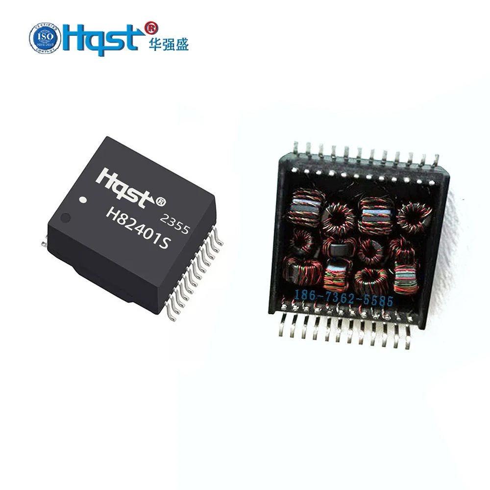 Hqst LAN-трансформатор H82401S Замена H5008NL1000MBase-T Однопортовый SMD 24-контактный магнитный