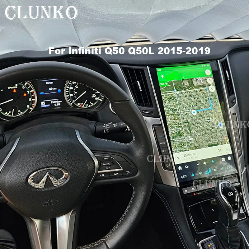 

Clunko For For Infiniti Q50 Q50L 2015- 2019 Android Car Radio Stereo Tesla Screen Multimedia Player Carplay Auto 8G+256G 4G