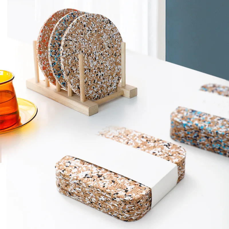 Цветные пробковые подставки под кофейную кружку чайную чашку теплоизоляционная