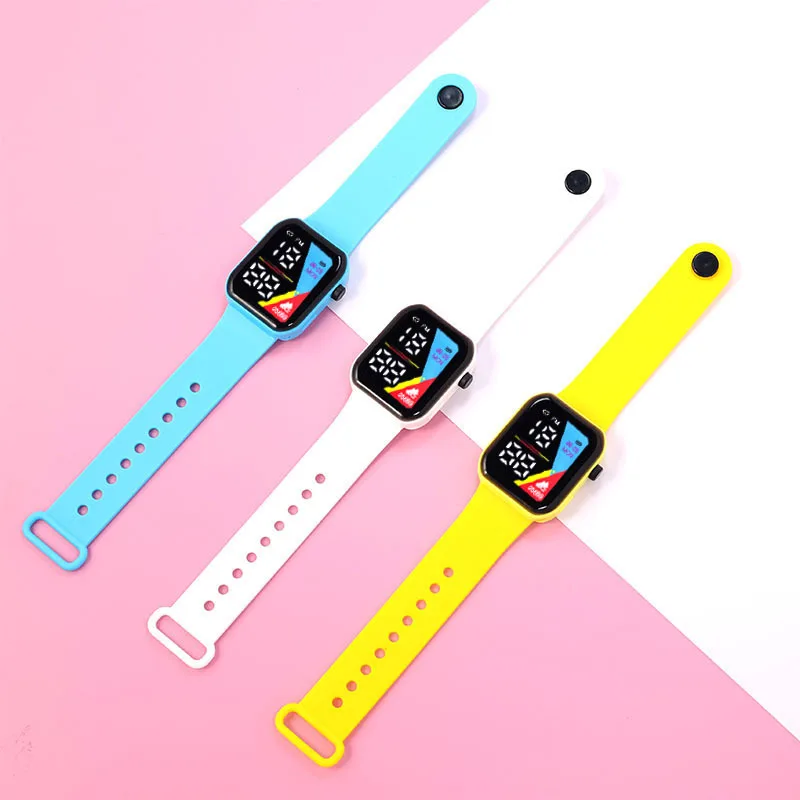

2023 Square Sports Children Watches Waterproof Kids Toys Student electronic Digital Clock Women Wrist Bracelet relogio infantil
