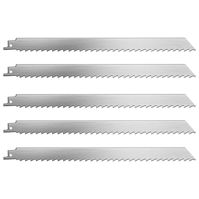

5 PACK Stainless Steel Reciprocating Saw Blades Sawzall Blades For Freeze Meat Bone Food Cutting Beef Turkey