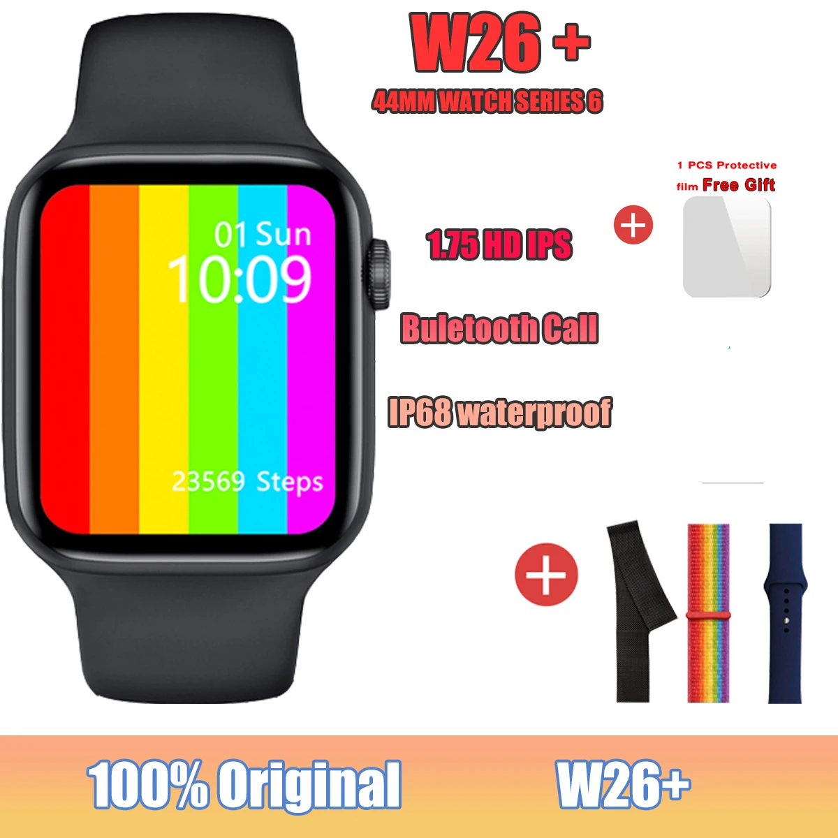 

Смарт-часы IWO W26 Plus для мужчин и женщин, 44 мм, 6 дюймов, водостойкие, Ip68